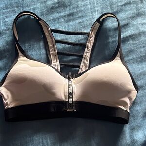 Black and White Strappy Sports Bra